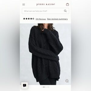 Jenni Kayne Cable Cocoon Cardigan NWT